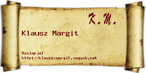 Klausz Margit névjegykártya