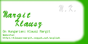 margit klausz business card